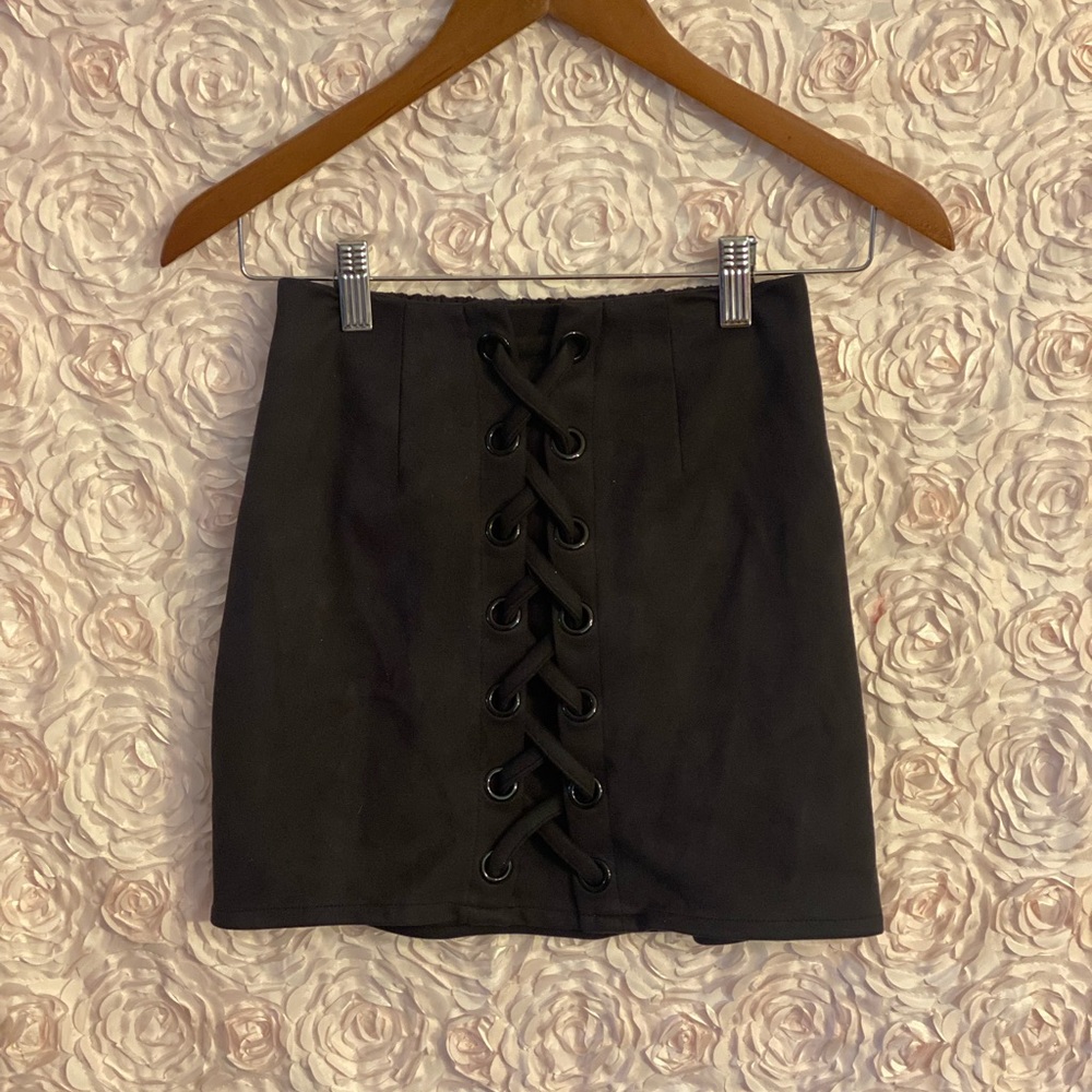 Faux suede mini skirt